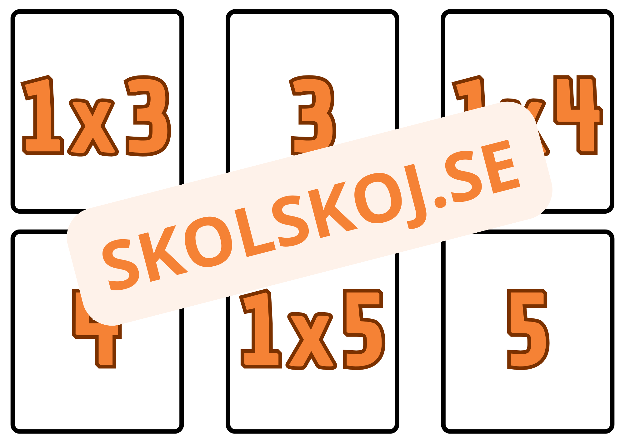 Multiplikation - 1 - 10 - Memory - A5 storlek
