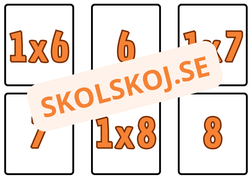 Multiplikation - 1 - 10 - Memory - A5 storlek