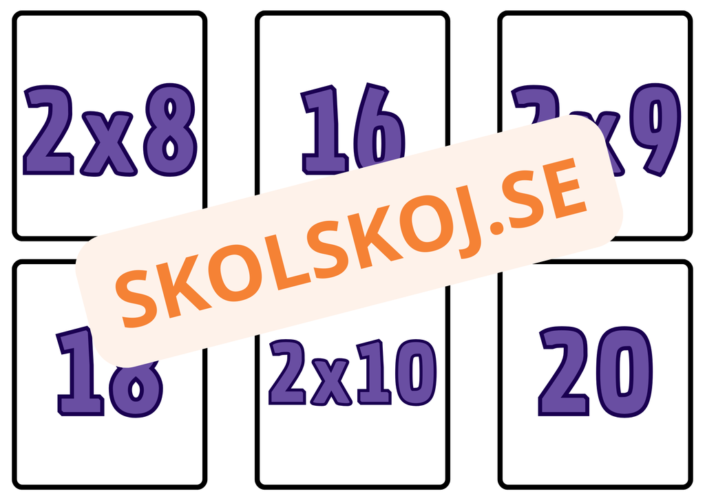 Multiplikation - 1 - 10 - Memory - A5 storlek
