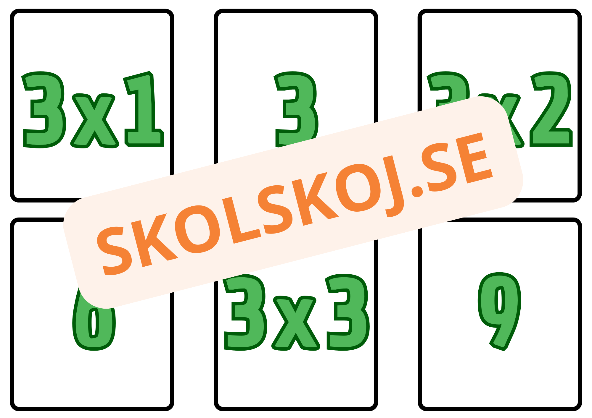 Multiplikation - 1 - 10 - Memory - A5 storlek