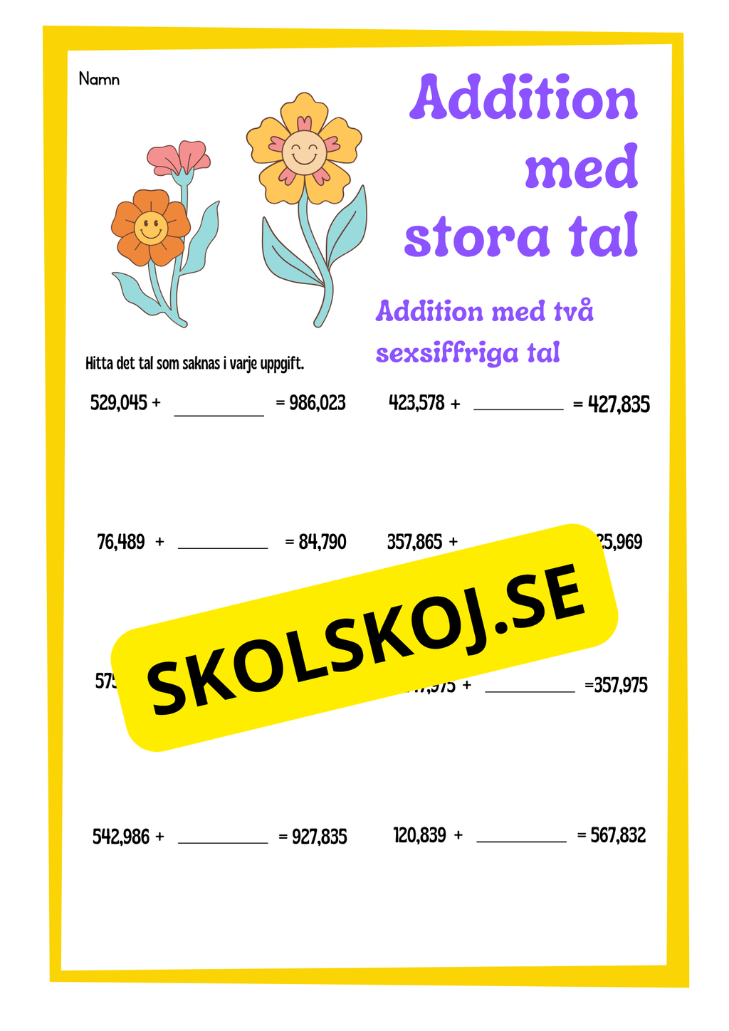 Addition med stora tal