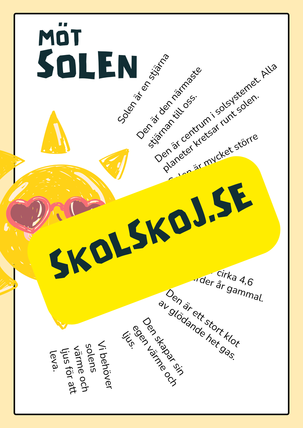 Vi lär oss om solen - Åk 3 - 6