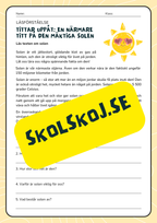 Vi lär oss om solen - Åk 3 - 6