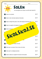 Vi lär oss om solen - Åk 3 - 6