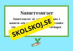 Upptäck naturresurser - Presentation och frågor
