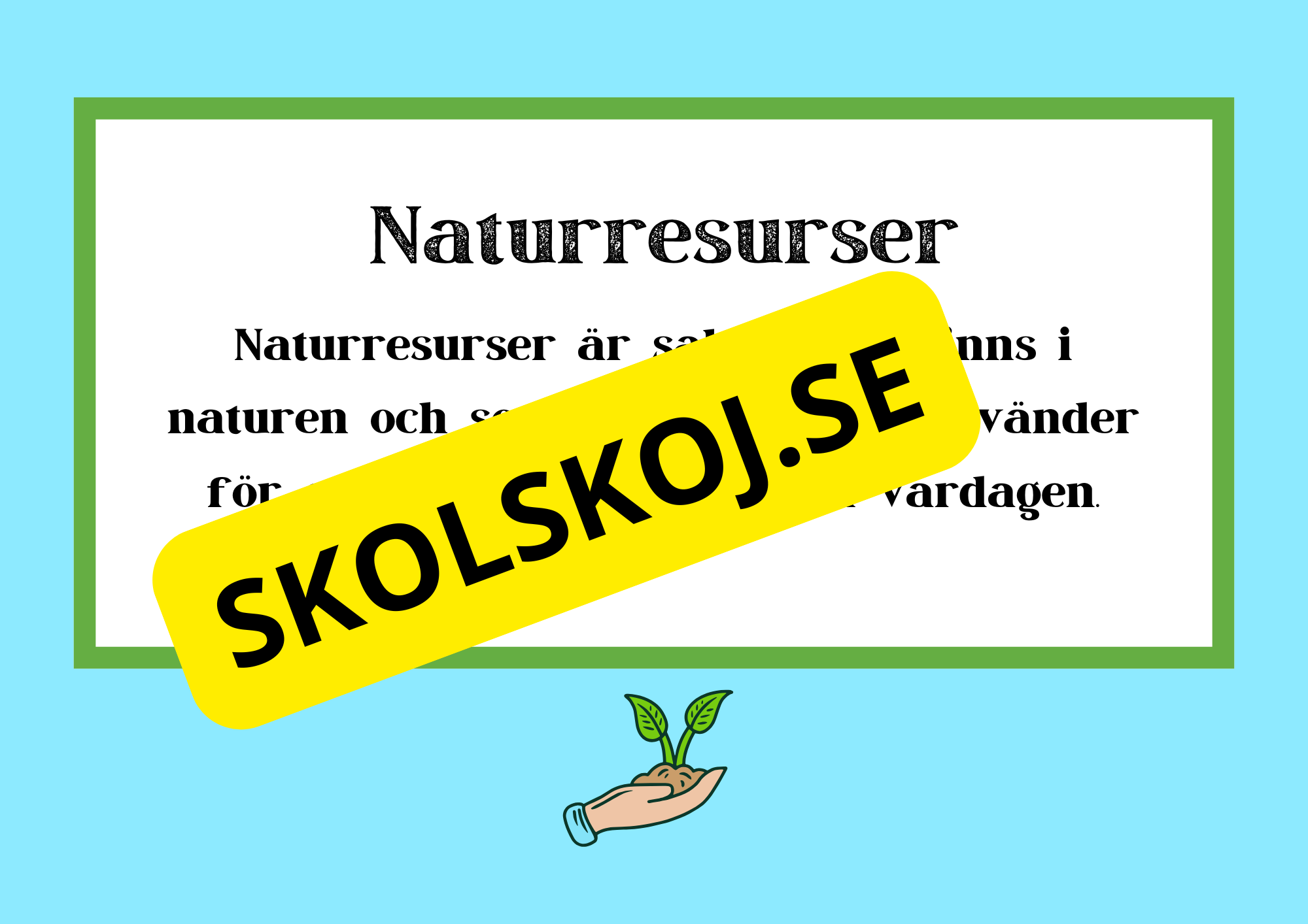 Upptäck naturresurser - Presentation och frågor
