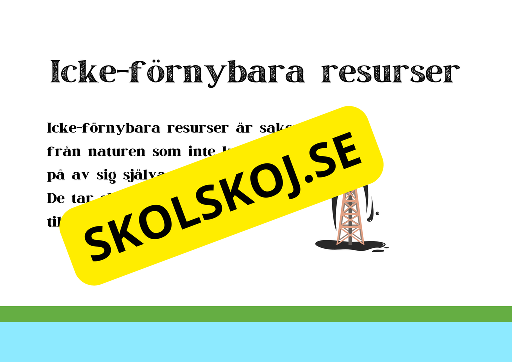 Upptäck naturresurser - Presentation och frågor