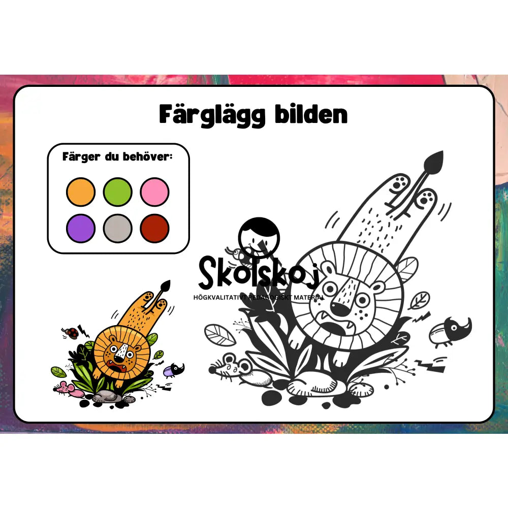 Färglägg bilderna - Häfte