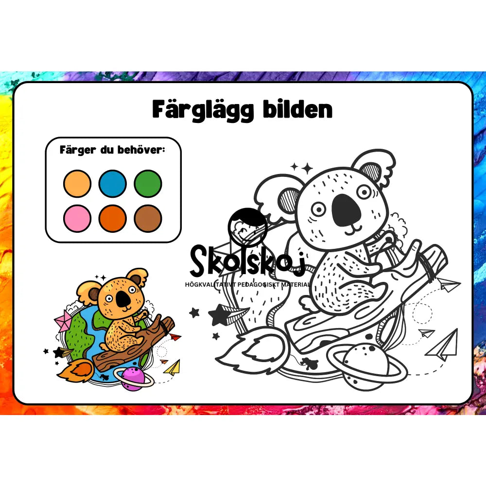 Färglägg bilderna - Häfte