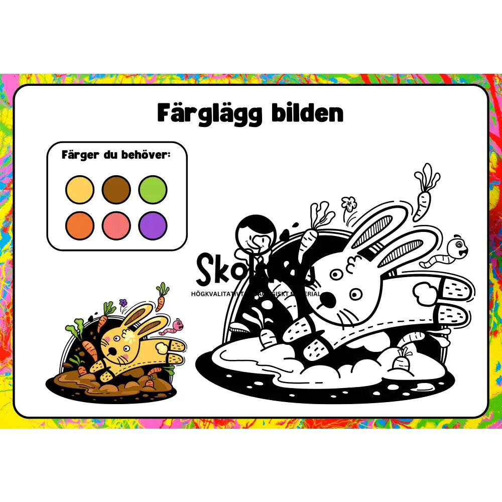Färglägg bilderna - Häfte