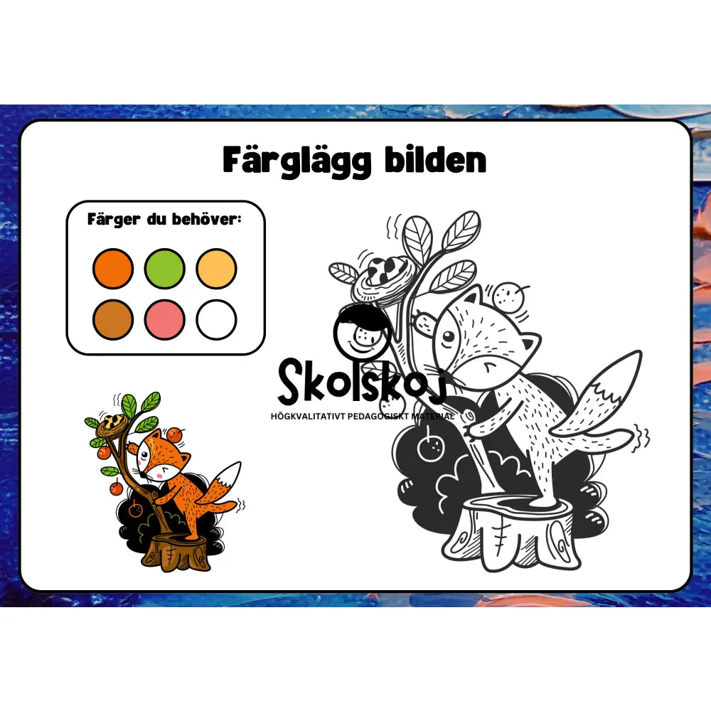 Färglägg bilderna - Häfte