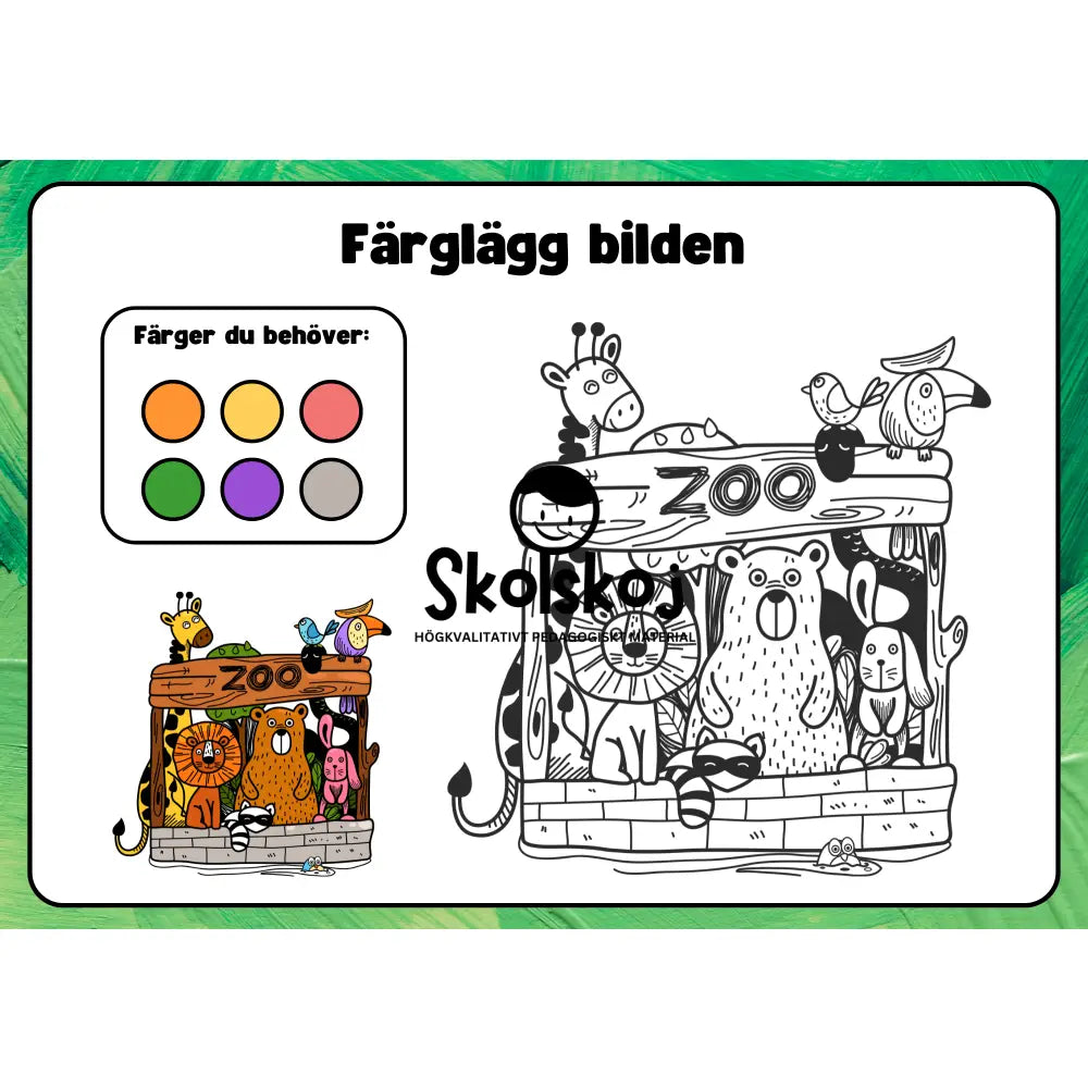 Färglägg bilderna - Häfte