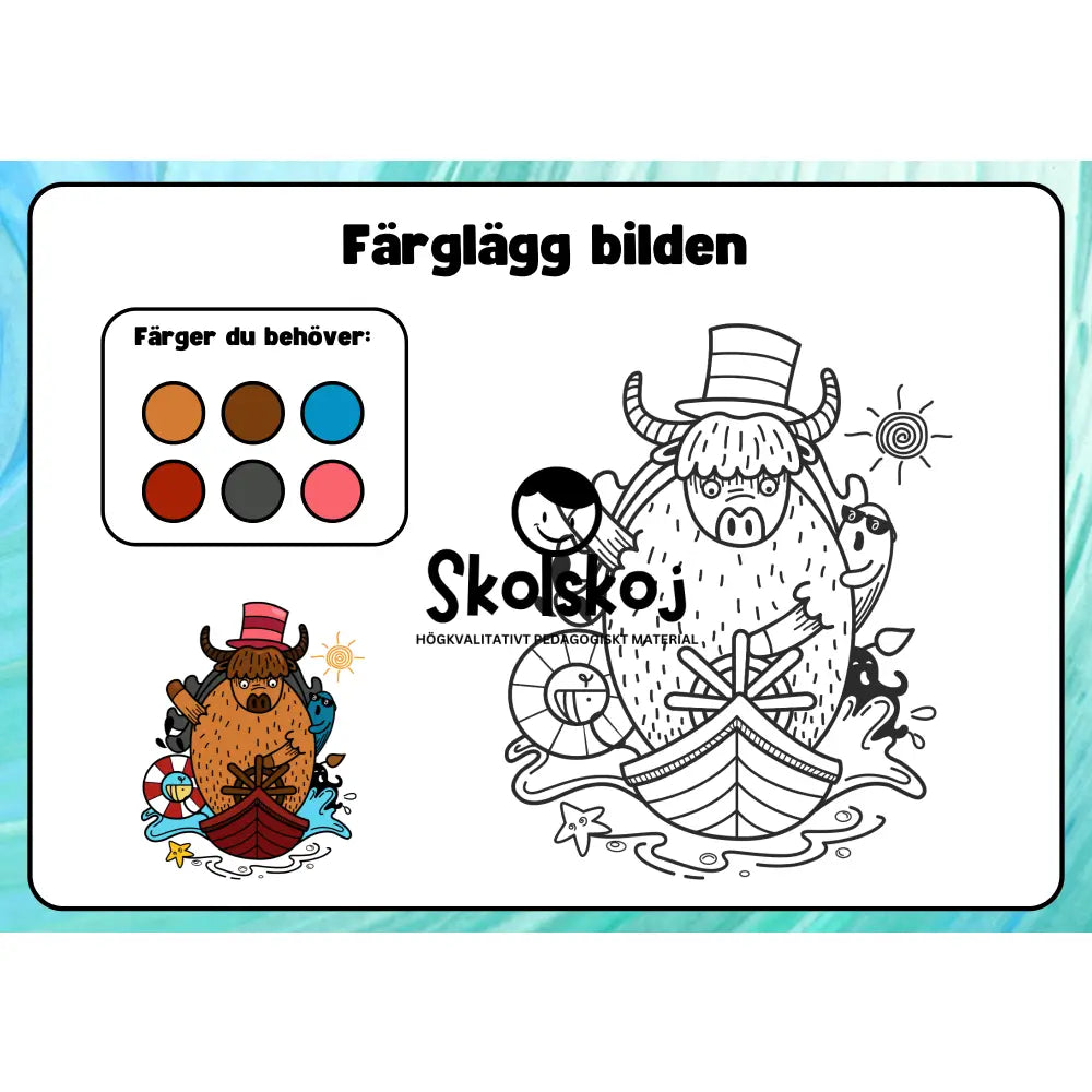 Färglägg bilderna - Häfte