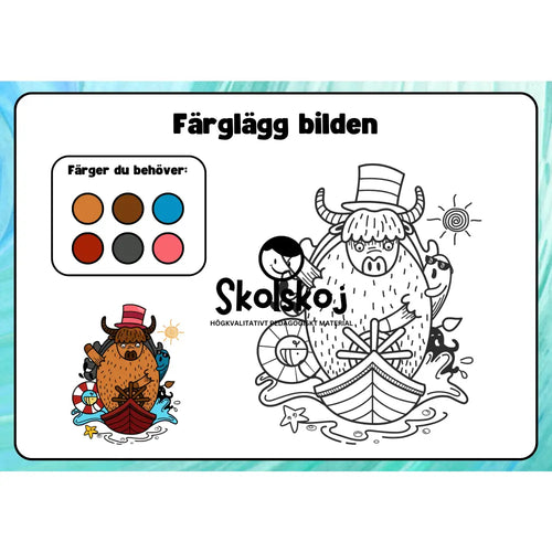 Färglägg bilderna - Häfte