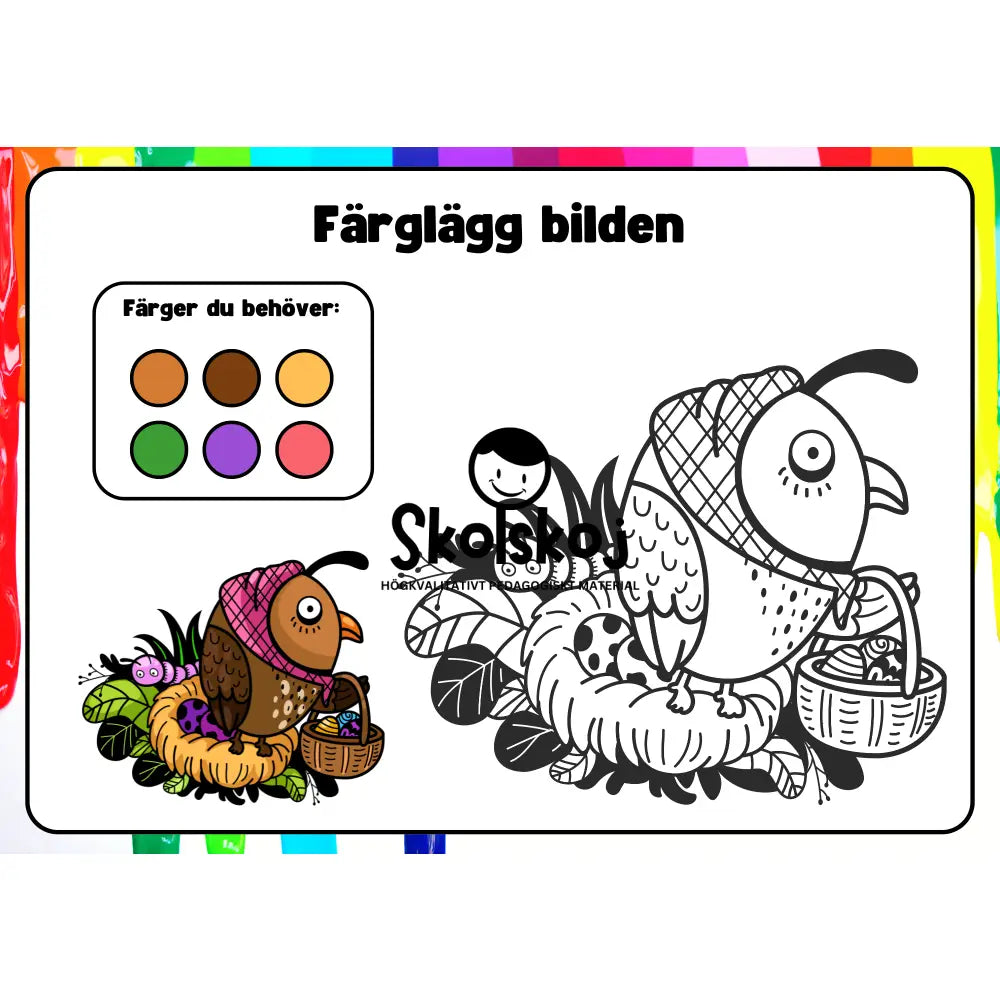 Färglägg bilderna - Häfte