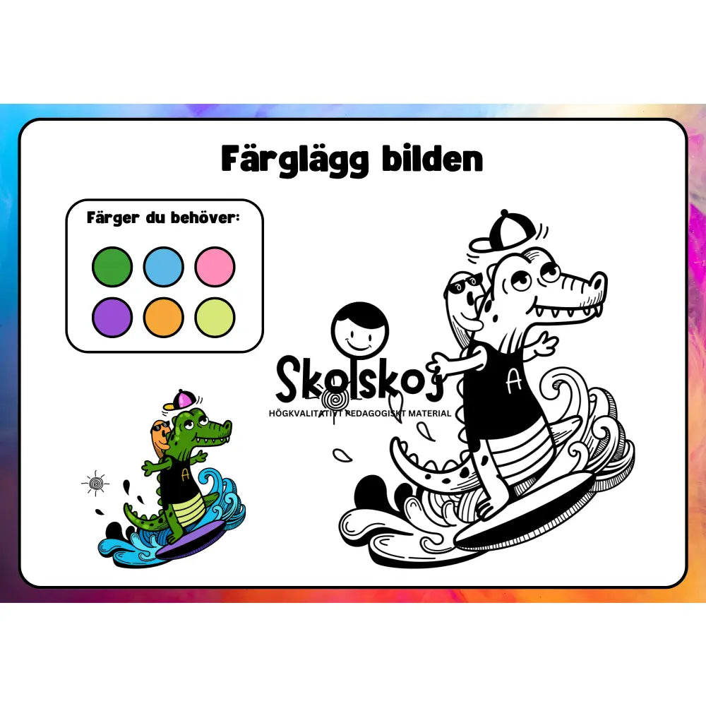 Färglägg bilderna - Häfte