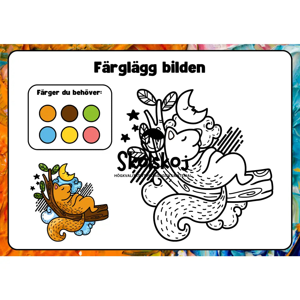 Färglägg bilderna - Häfte