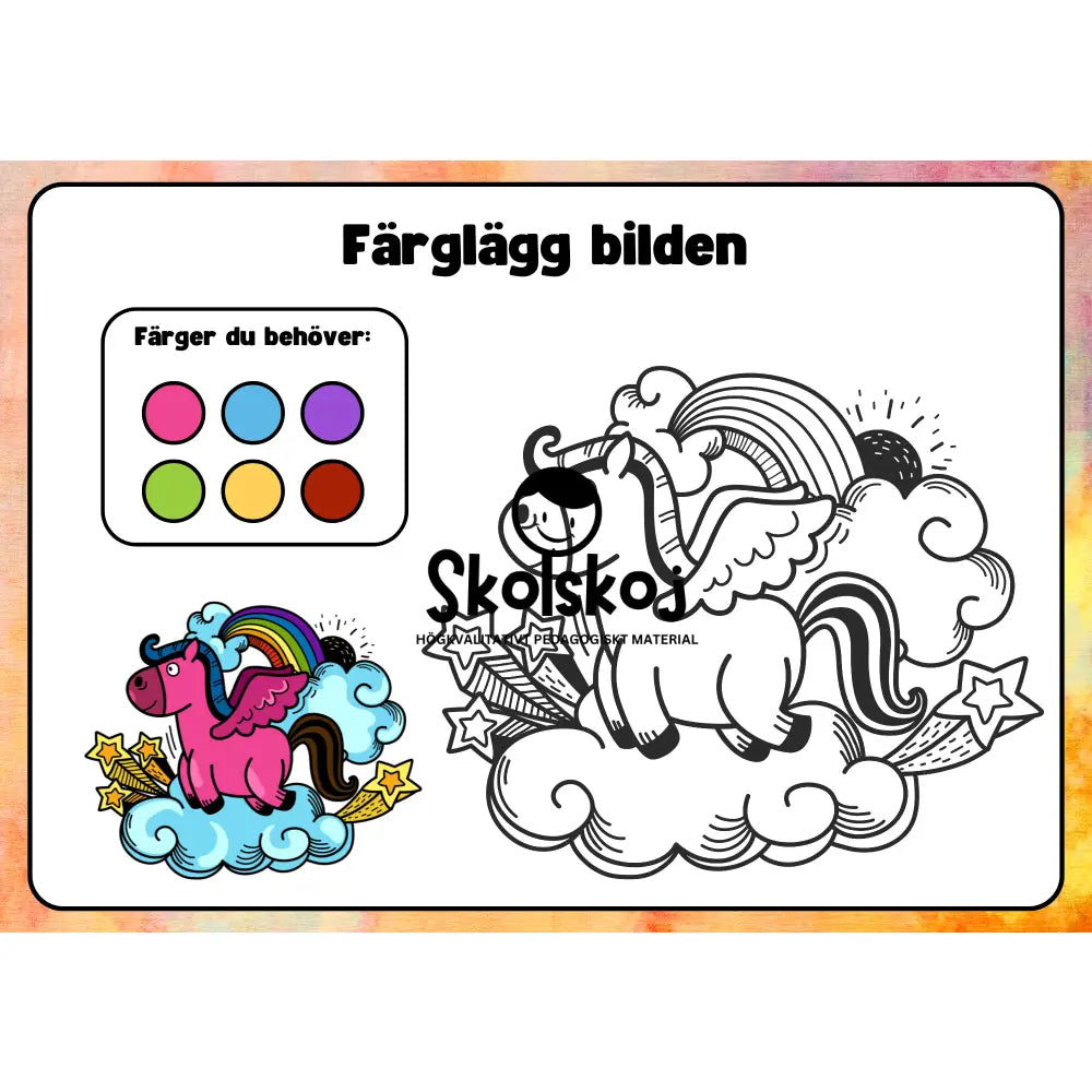 Färglägg bilderna - Häfte