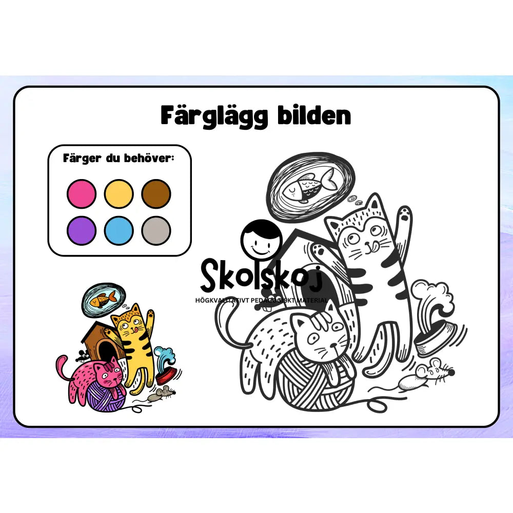 Färglägg bilderna - Häfte