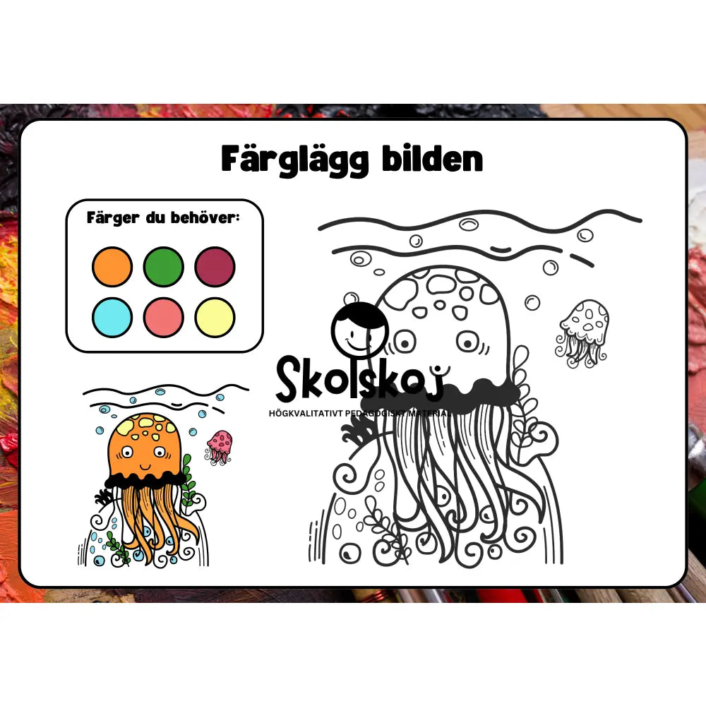 Färglägg bilderna - Häfte