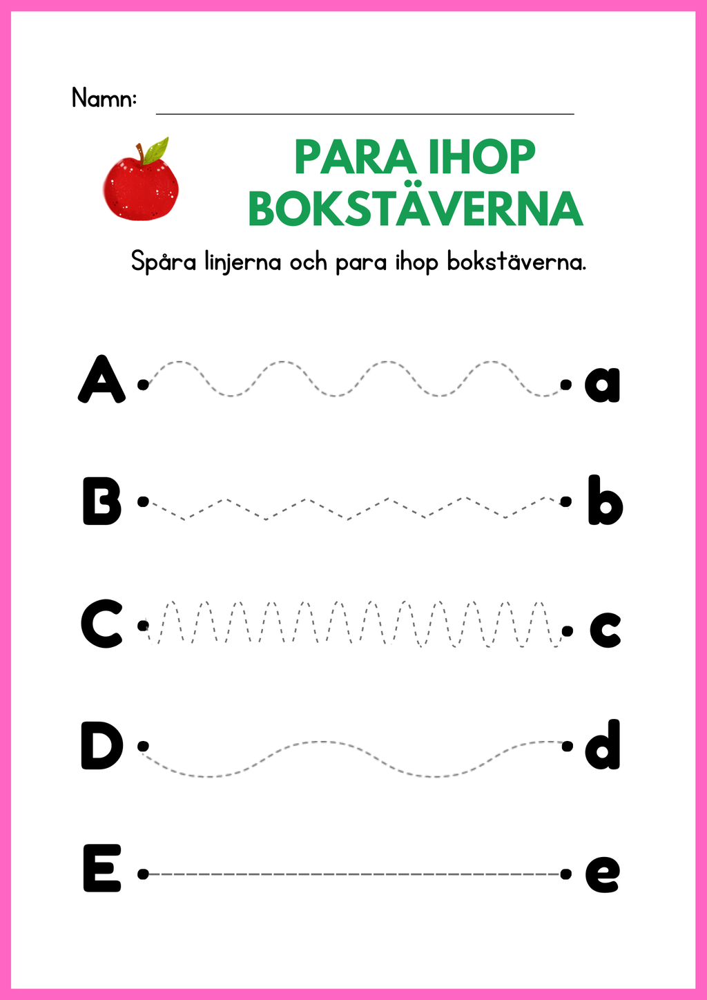Para ihop bokstäverna - Versaler gemener