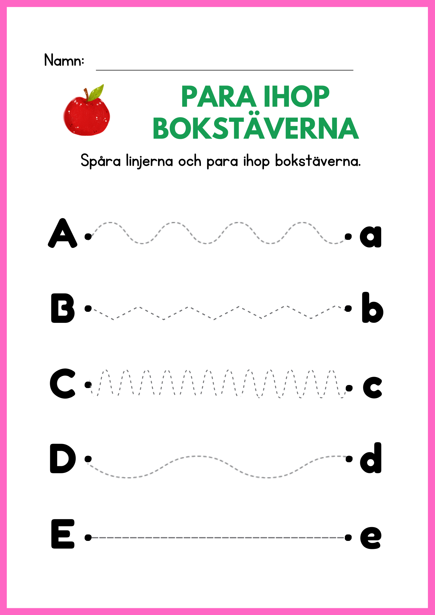 Para ihop bokstäverna - Versaler gemener
