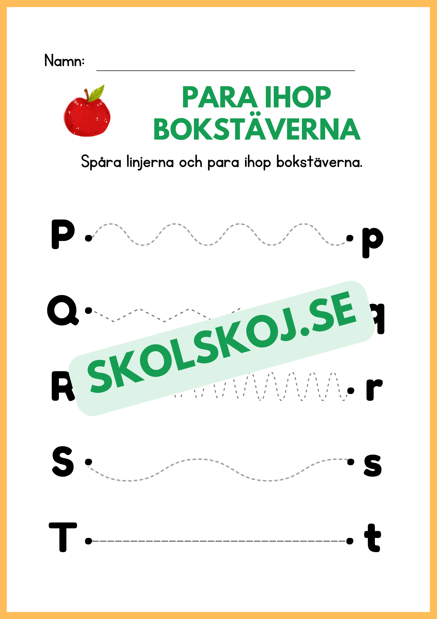 Para ihop bokstäverna - Versaler gemener