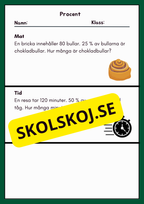 Procent och bråk - Häfte - Övningsuppgifter