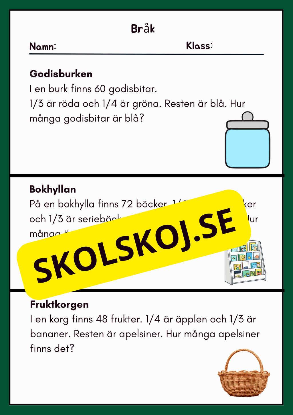 Procent och bråk - Häfte - Övningsuppgifter