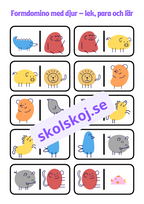 Formdomino med djur – lek, para och lär