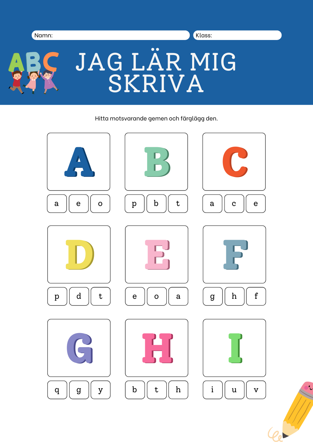 Jag lär mig skriva - ABC