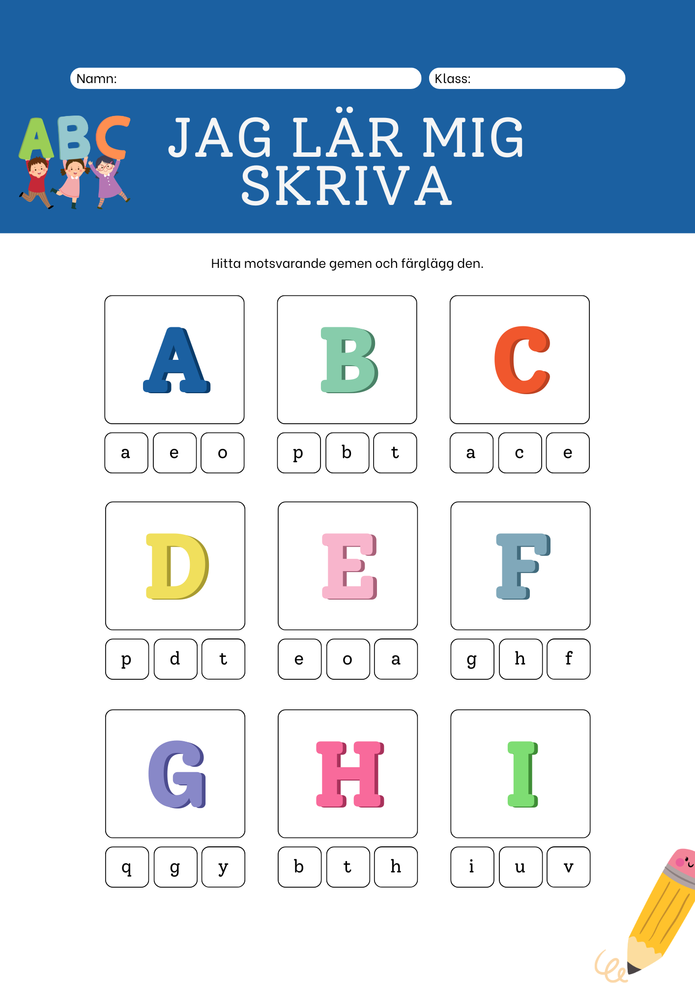 Jag lär mig skriva - ABC