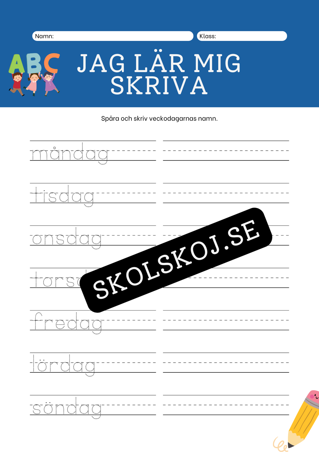 Jag lär mig skriva - ABC