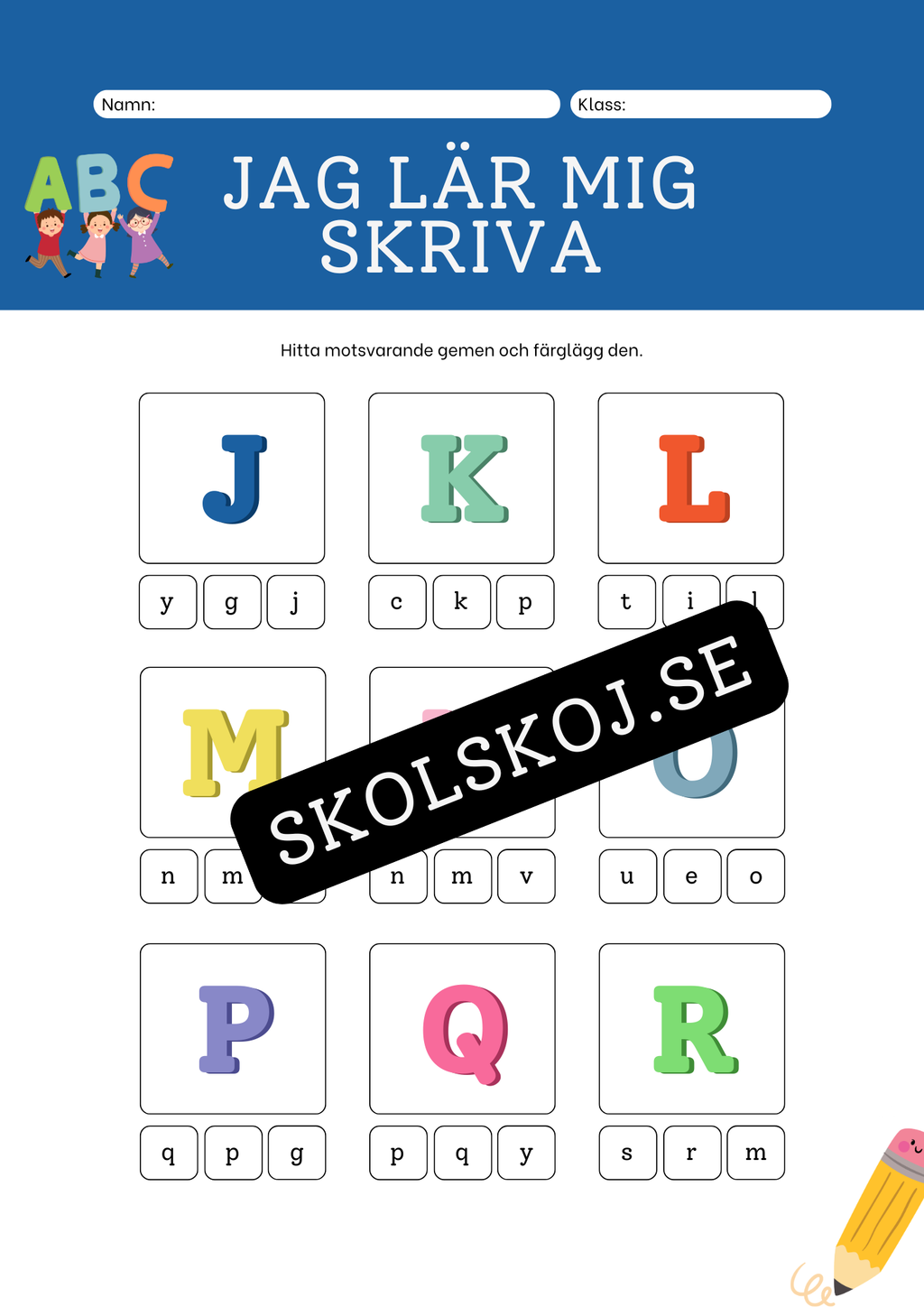 Jag lär mig skriva - ABC