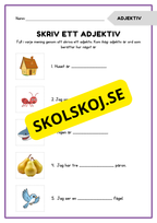 Skriv ett adjektiv
