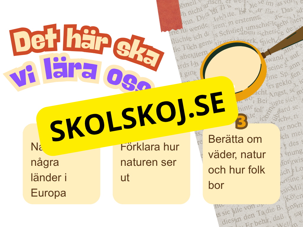 Världsdelar - Europa - Presentation och frågor