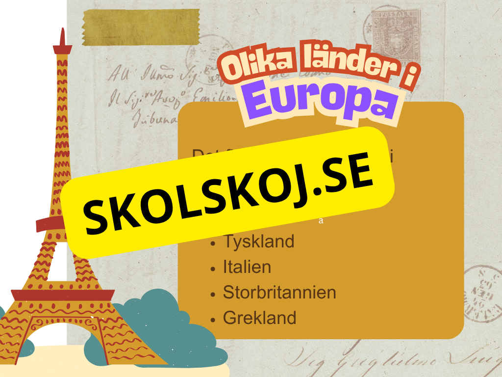 Världsdelar - Europa - Presentation och frågor