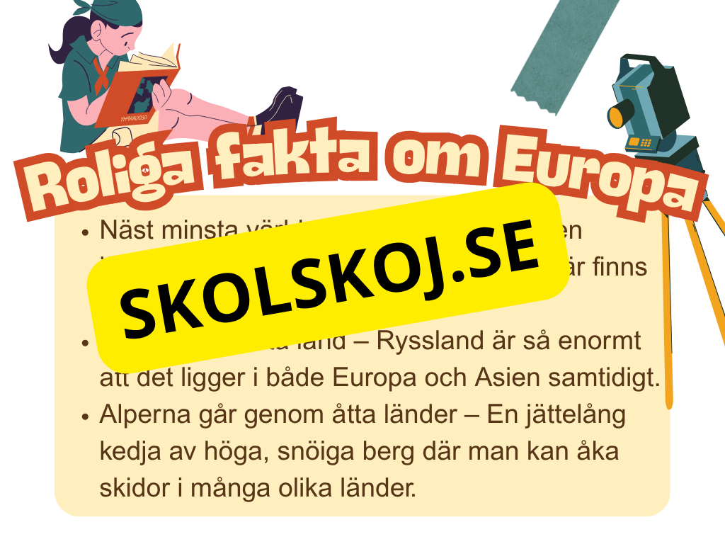 Världsdelar - Europa - Presentation och frågor