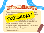 Världsdelar - Europa - Presentation och frågor