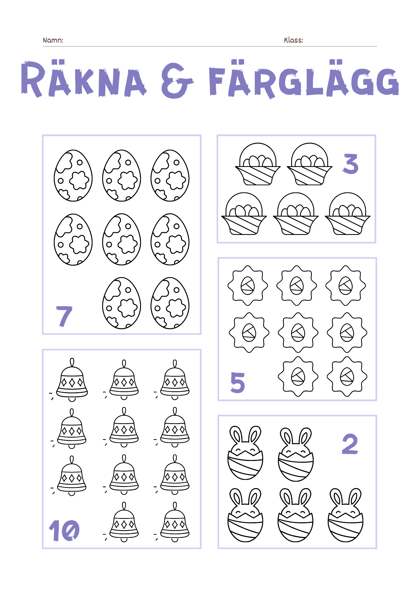 Räkna och färglägg