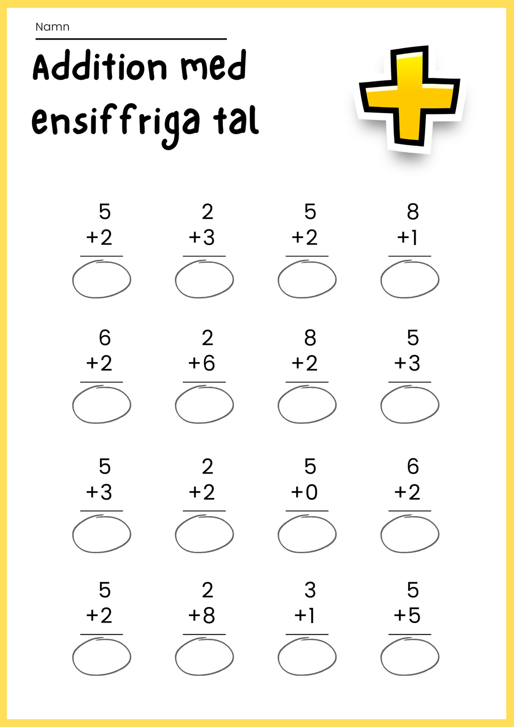 Addition med ensiffriga tal - Häfte