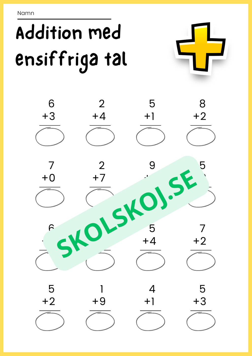 Addition med ensiffriga tal - Häfte