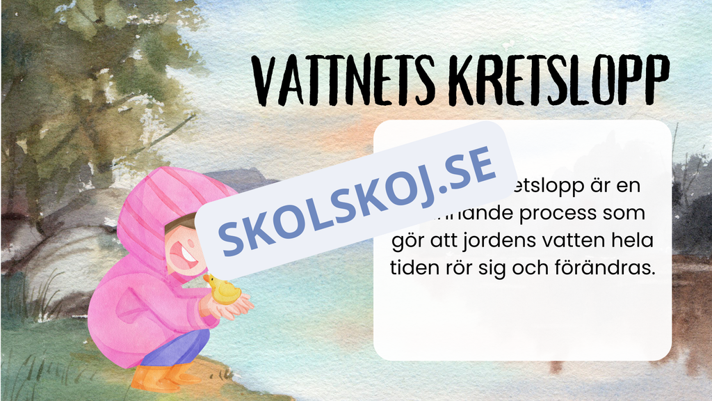 Vattnets kretslopp för små upptäckare + frågor