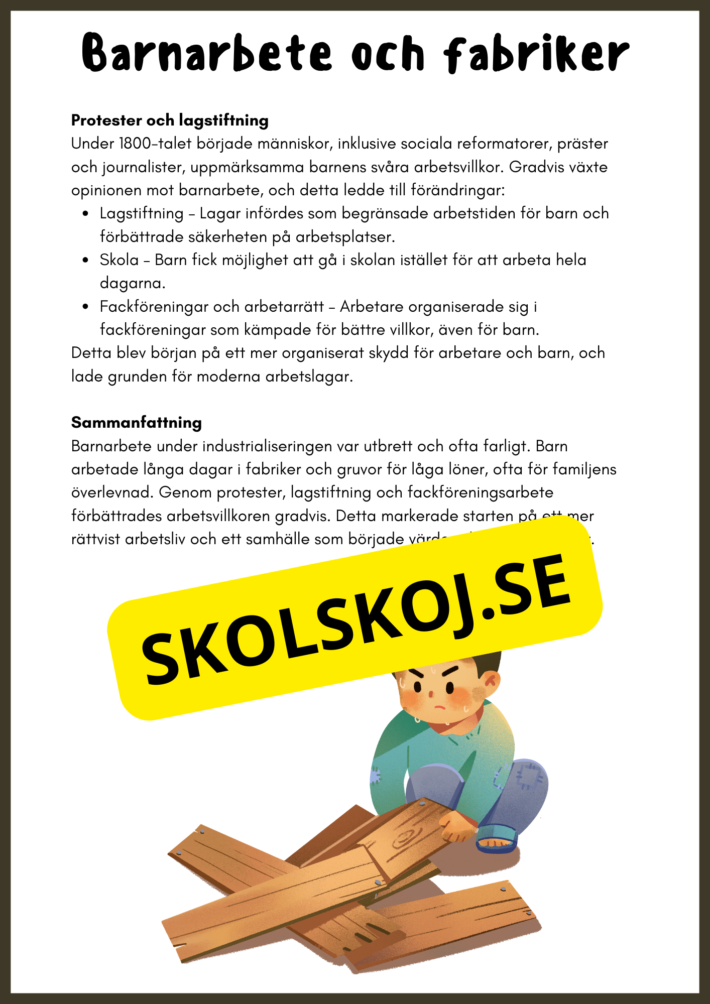 Industriella revolutionen - Årskurs 4 - 6