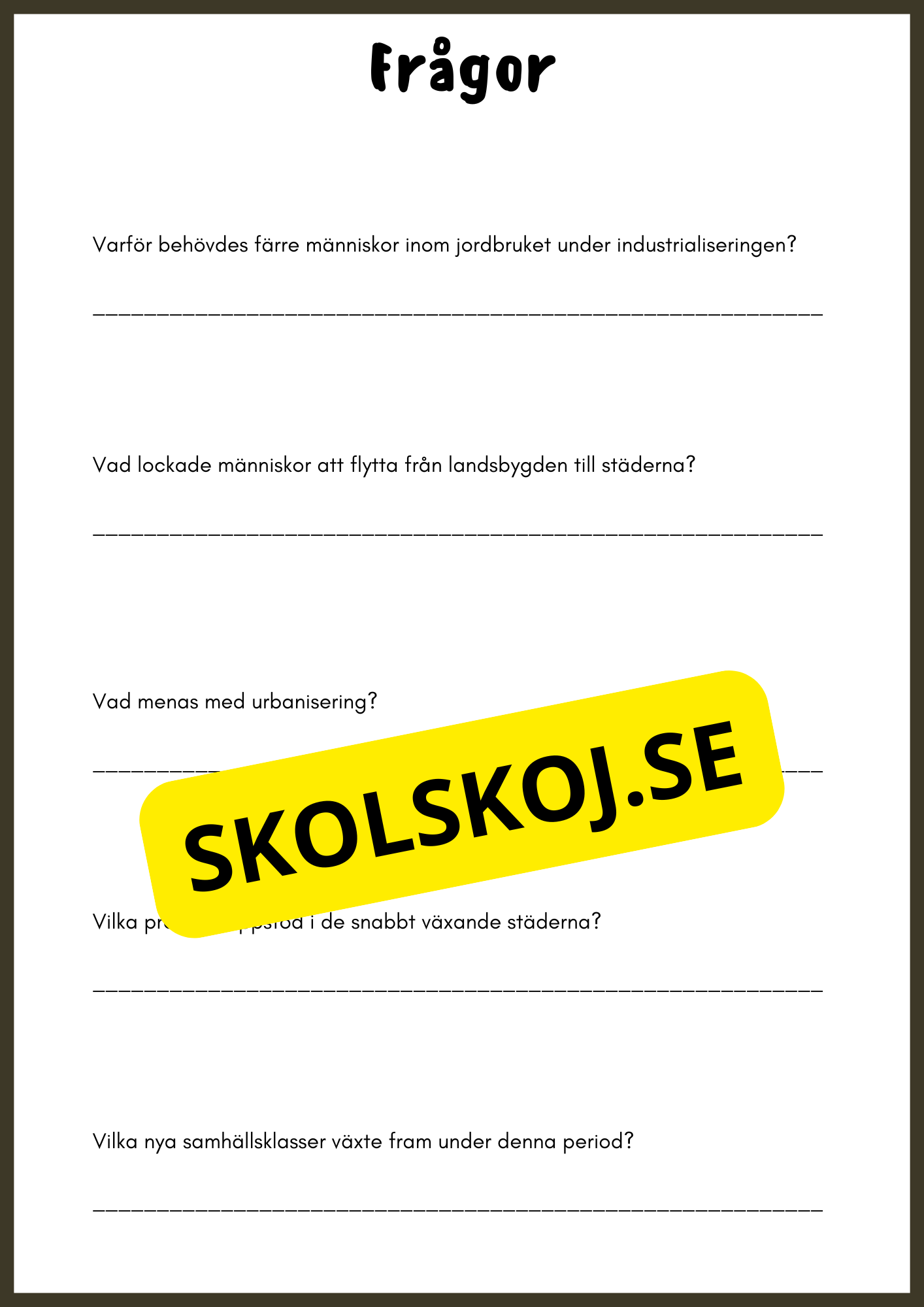 Industriella revolutionen - Årskurs 4 - 6
