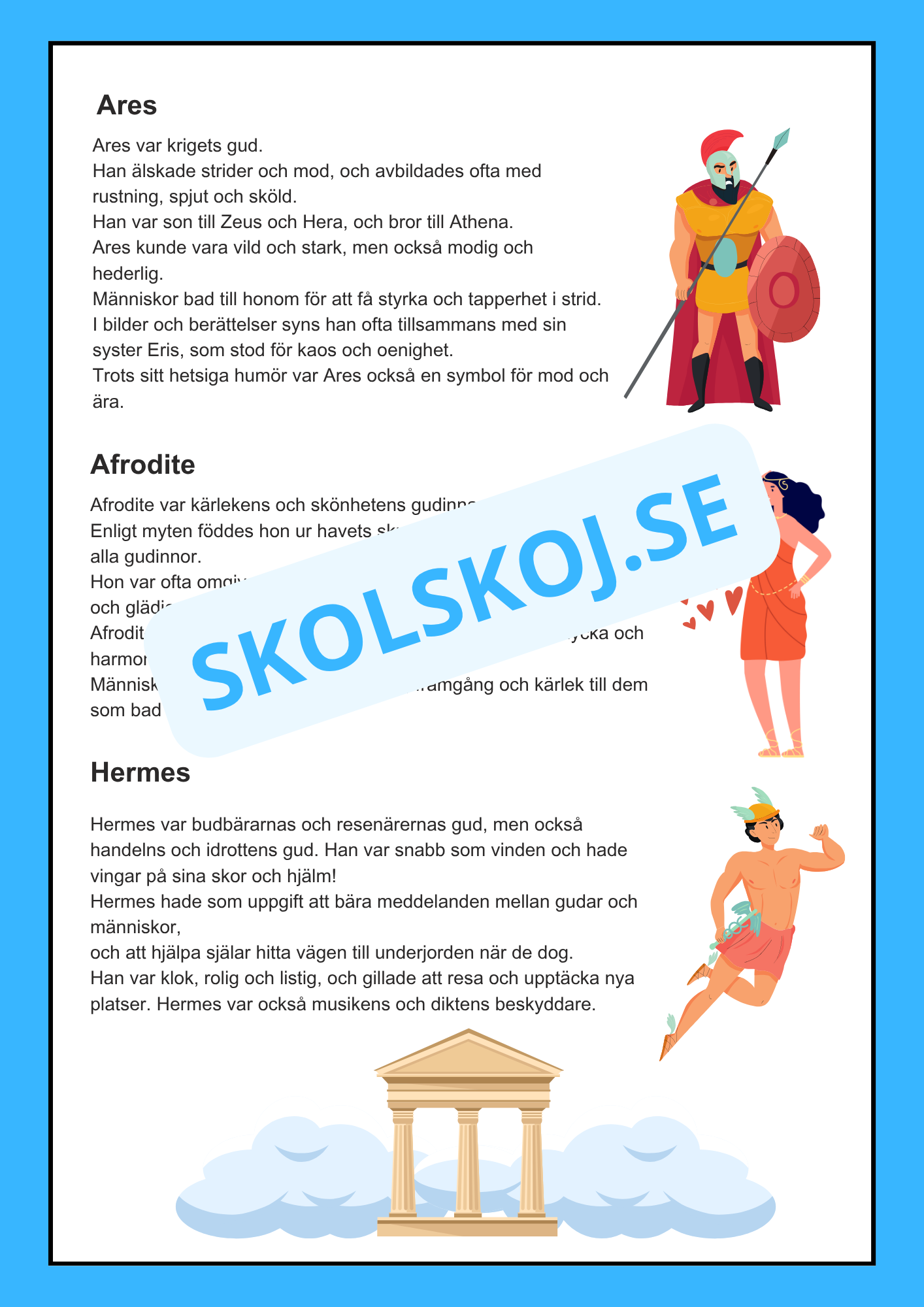 De grekiska gudarna - Häfte
