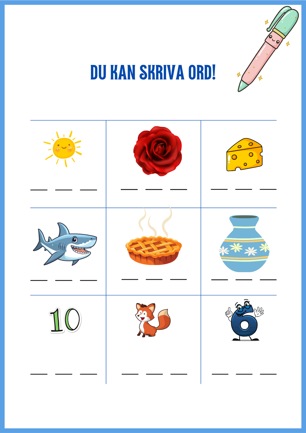 Du kan skriva ord