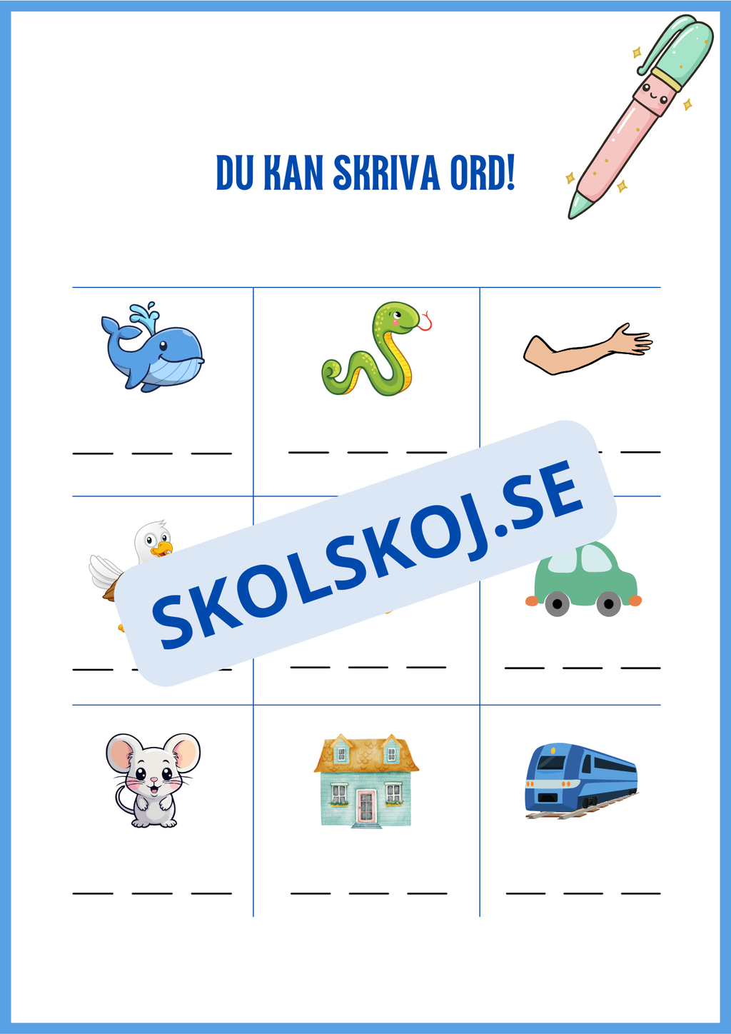 Du kan skriva ord