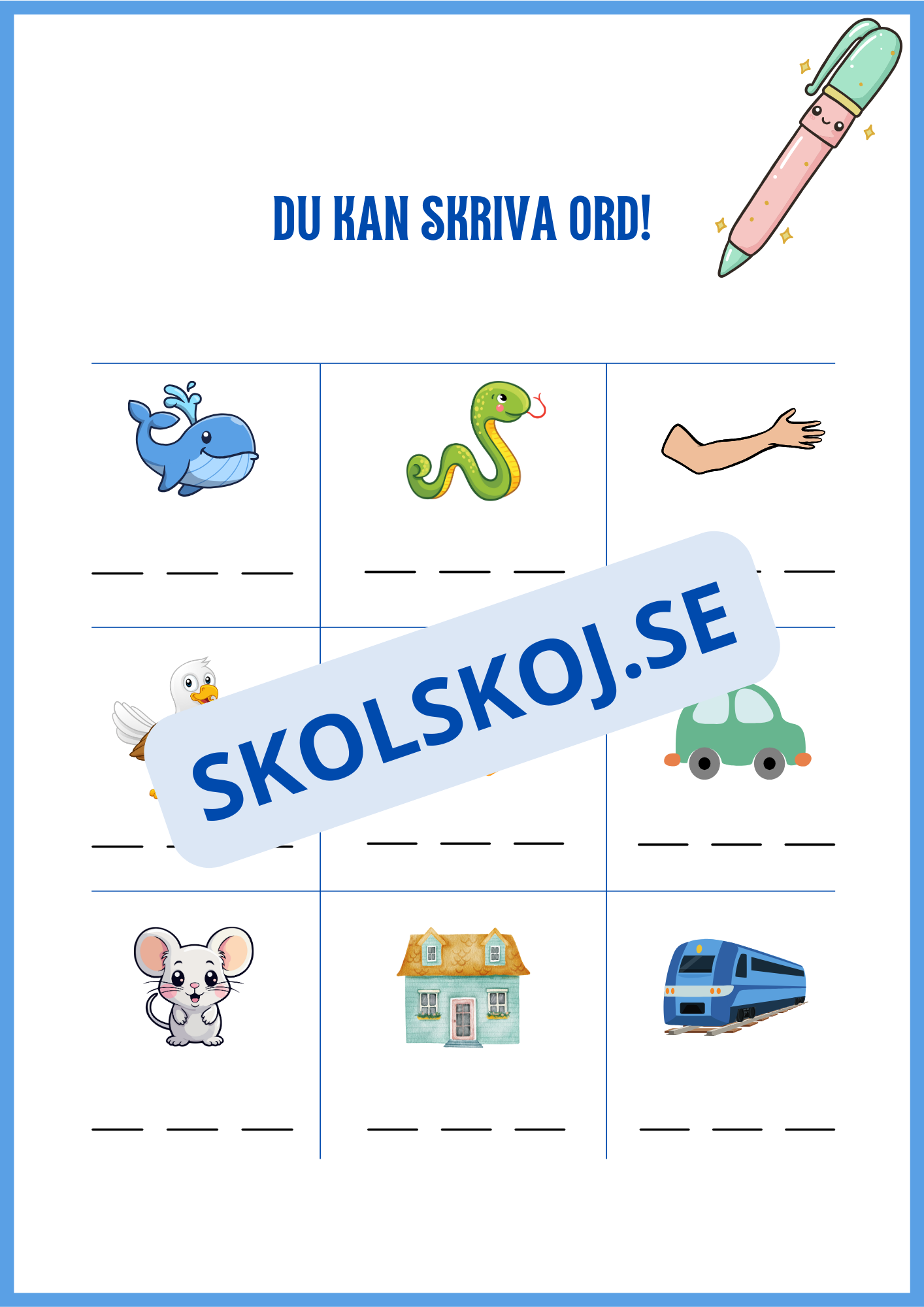 Du kan skriva ord