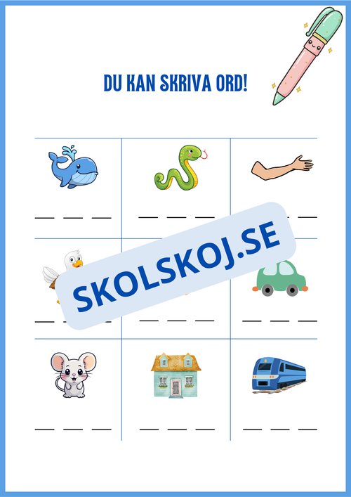 Du kan skriva ord